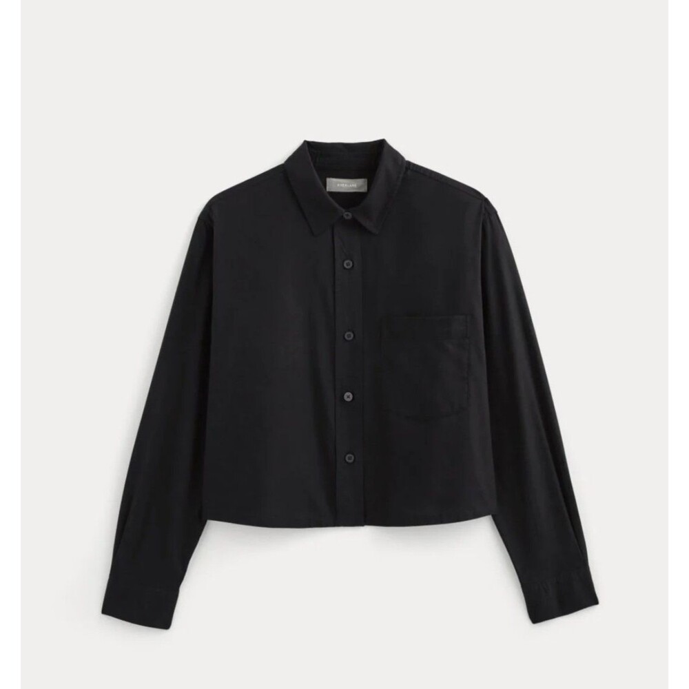 Everlane The Silky Cotton Way-Short Cropped Button Down Shirt Medium - Picture 2 of 9